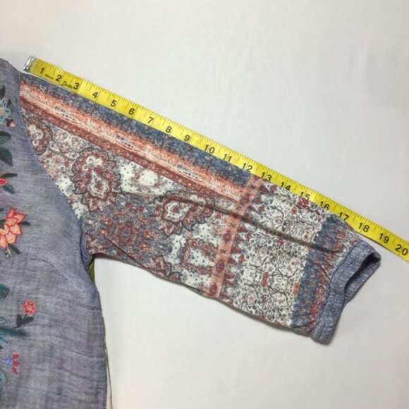 John Mark Multicolor Floral Embroidered Blouse - Picture 10 of 10